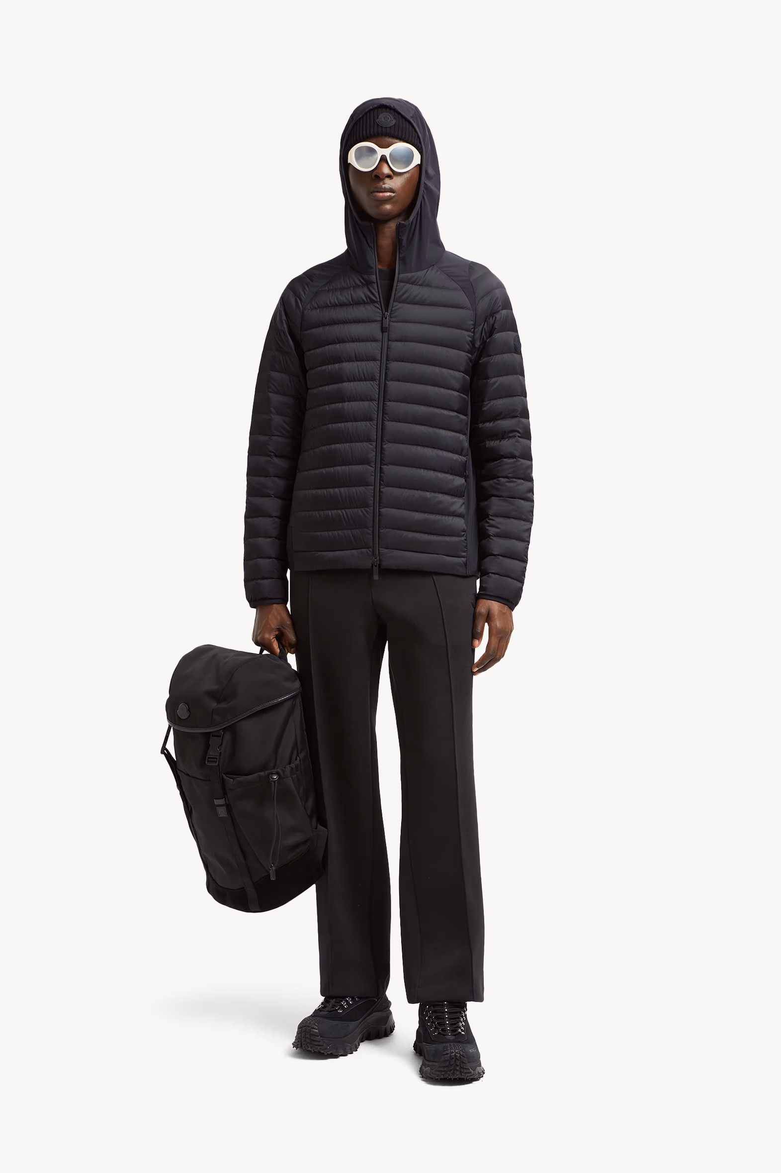 Plumífero corto con capucha Galbert Hombre Negro Moncler 0